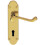 Loops PAIR Victorian Upturned Handle on Lock Backplate 170 x 42mm Polished Brass 1