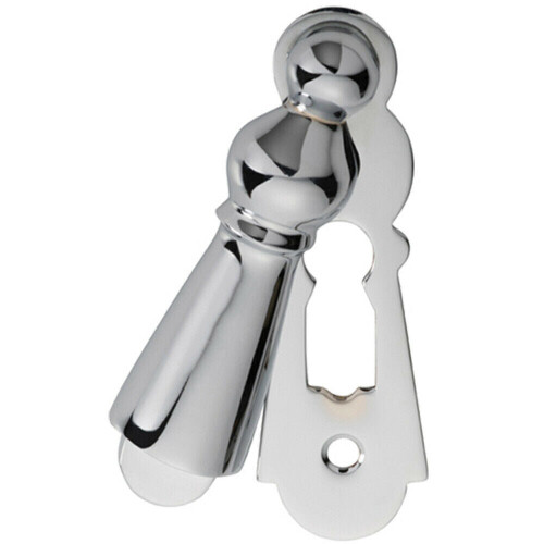 Loops 73mm Large Lock Profile Escutcheon 40mm Fixing Centres Polished Chrome
