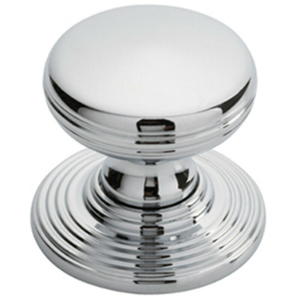 Loops Smooth Ringed Cupboard Door Knob 28Mm Dia Polished Chrome Cabinet Handle