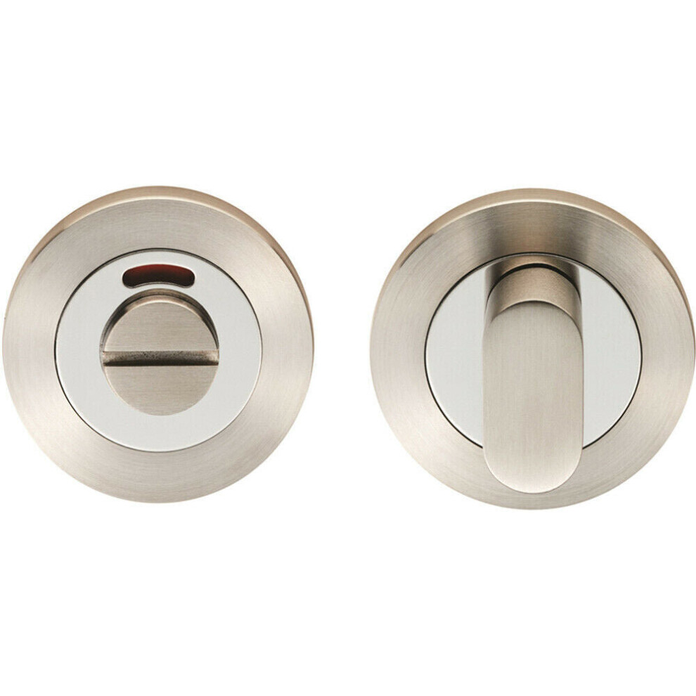 Round Thumbturn Lock and Release Concealed Fix Rose Polished Satin Steel