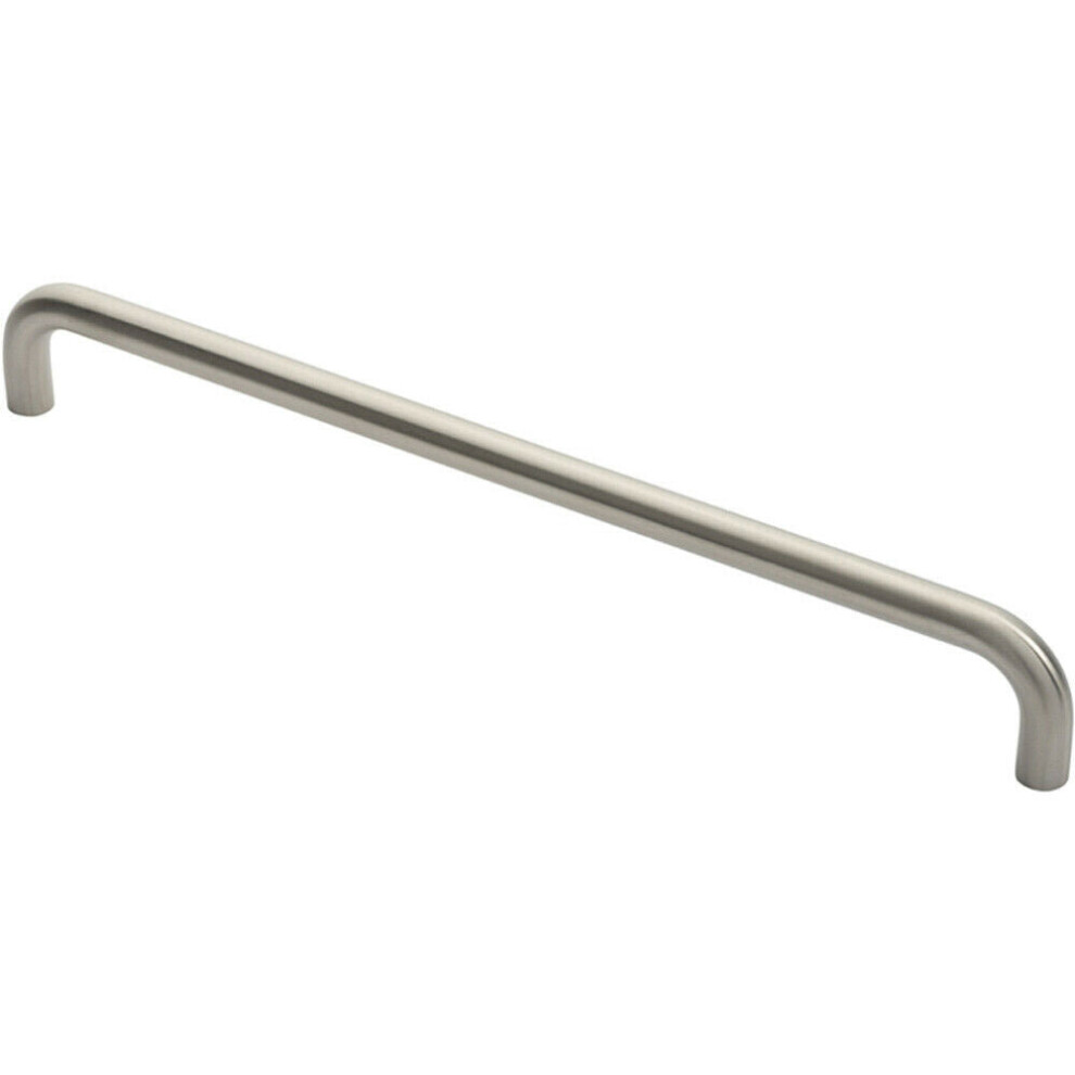 Loops Unisex Metallics Round D Bar Pull Handle 469 X 19Mm 450Mm Fixing Centres Satin Stainless Steel In - Image 2