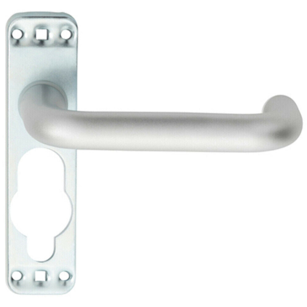 PAIR Safety Lever on Inner Backplate 152mm Door Handle Satin Aluminium