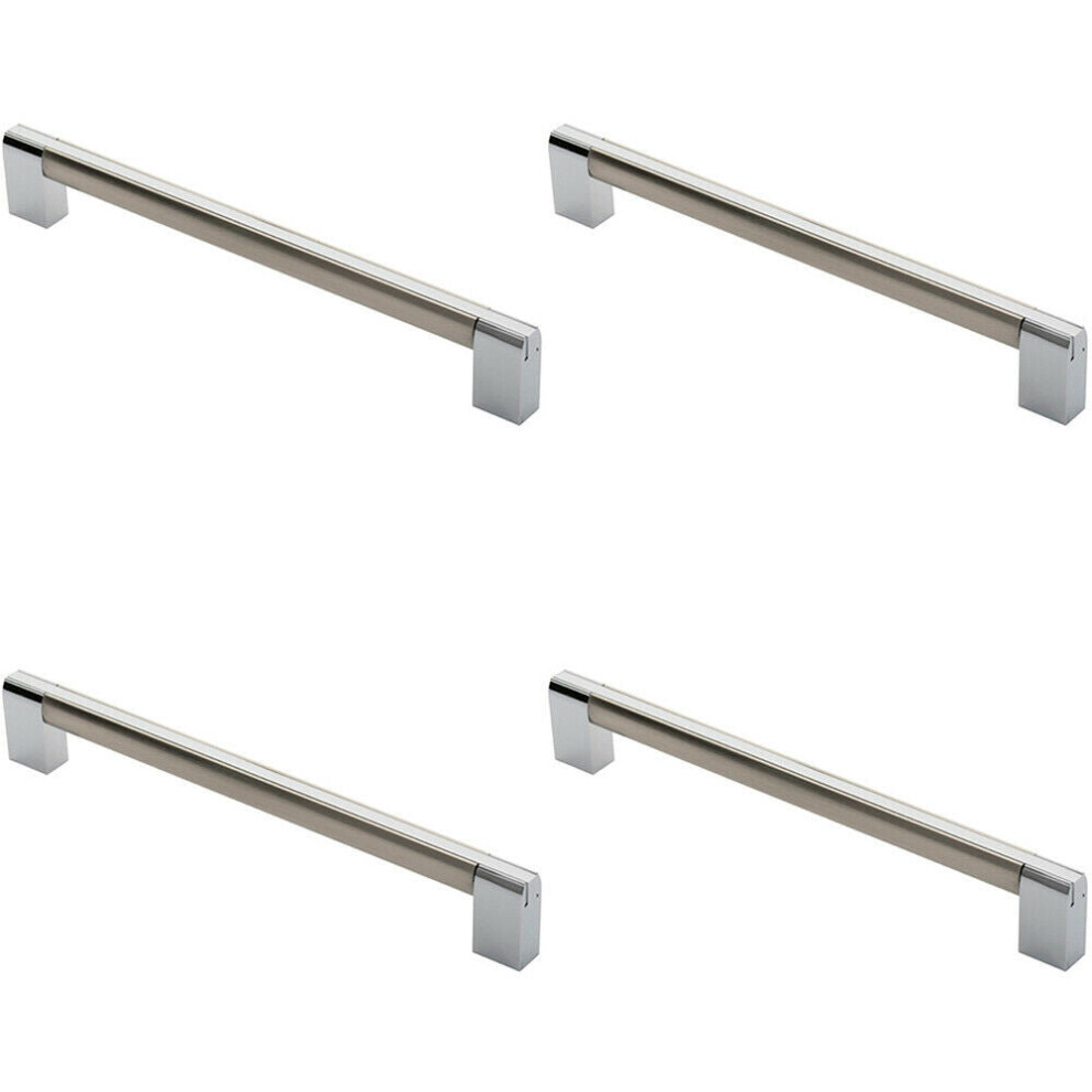 New Loops 4X Multi Section Straight Pull Handle 224Mm Centres Satin Nickel Polished Chrome Cabinet-Cupboard-Drawer-Cup-Pull-Handle-Wardrobe