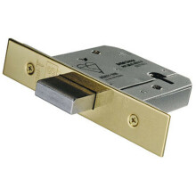 64mm 5 Lever Mechanism BS Deadlock Stainless Brass Door Security Latch