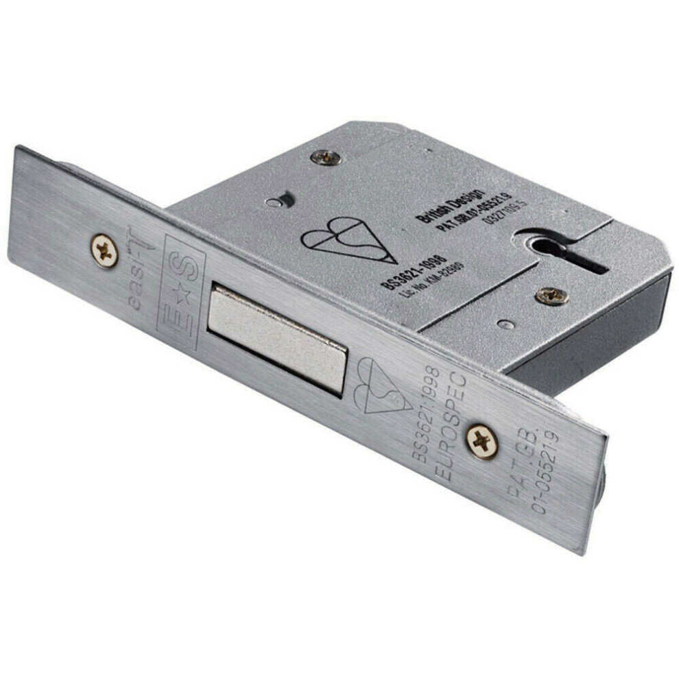 76Mm 5 Lever Mechanism Bs Deadlock Satin Stainless Steel Door Security Latch - Image 2