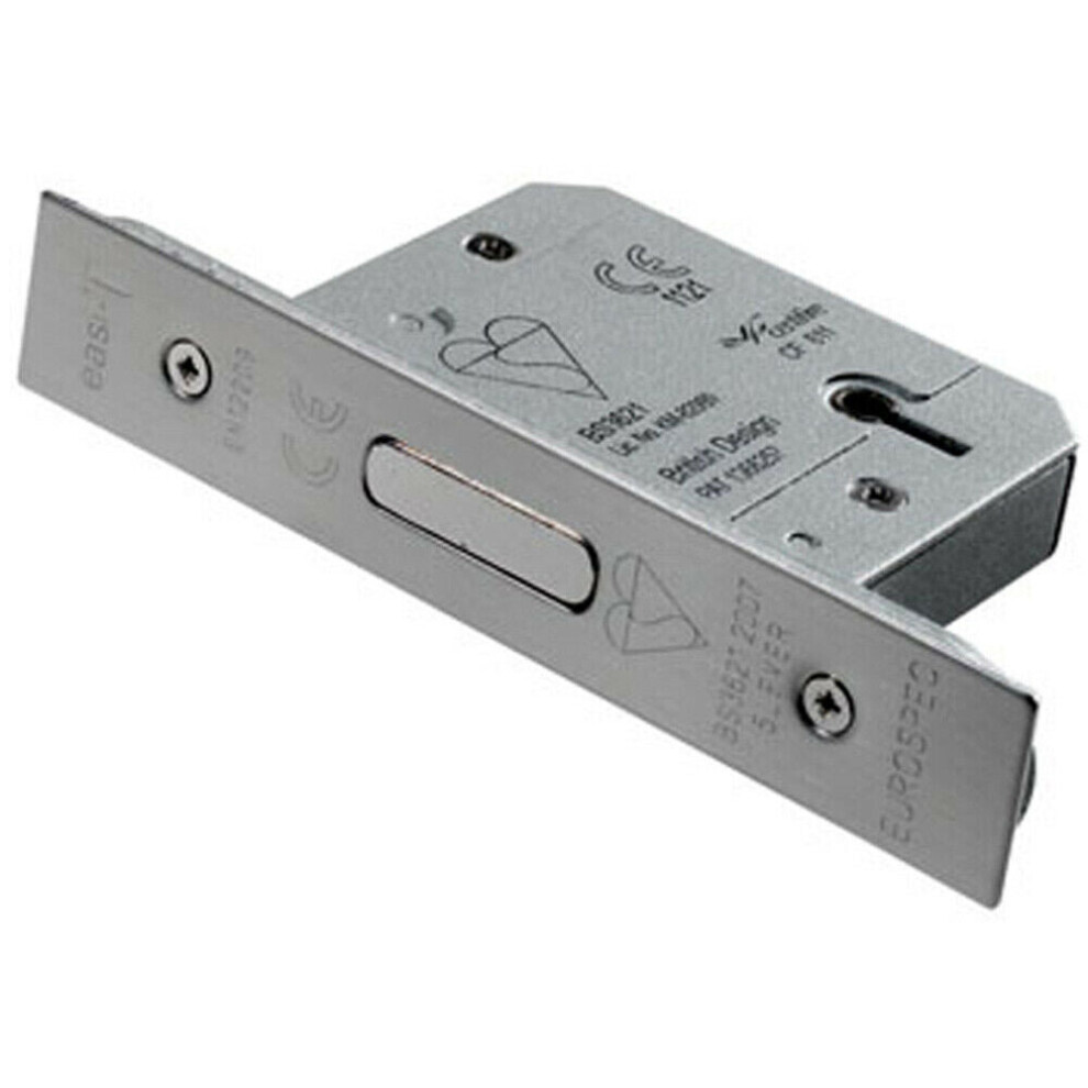 Loops 64Mm 5 Lever Mechanism Bs Deadlock Satin Stainless Steel Door Security Latch