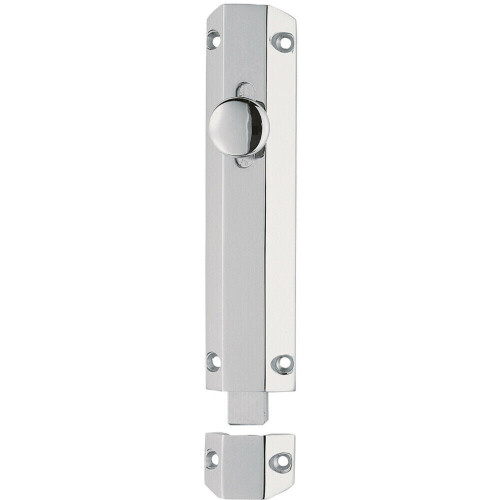 Loops Surface Mounted Flat Sliding Door Bolt Lock 102 x 36mm Polished Chrome