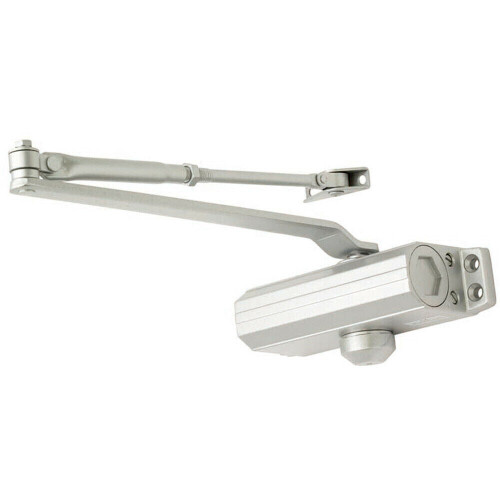 Loops Fixed Power Overhead Door Closer 180 Degree Opening 60kg Doors Silver
