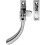 Loops Bulb Ended Casement Window Fastener 98mm Handle 45mm Centres Satin Chrome 1