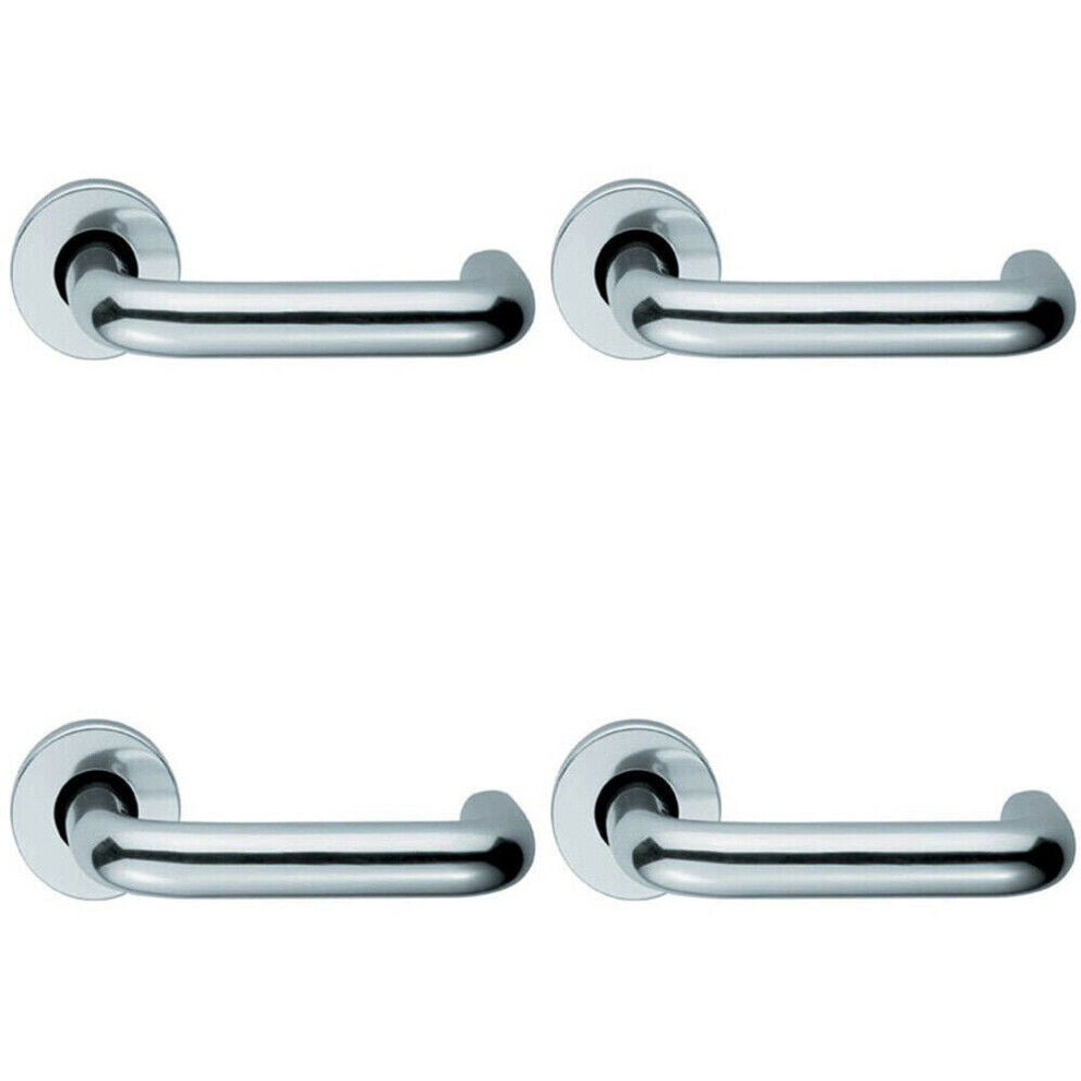 Loops 4X Pair 19Mm Round Bar Safety Lever Concealed Fix Round Rose Polished Aluminium
