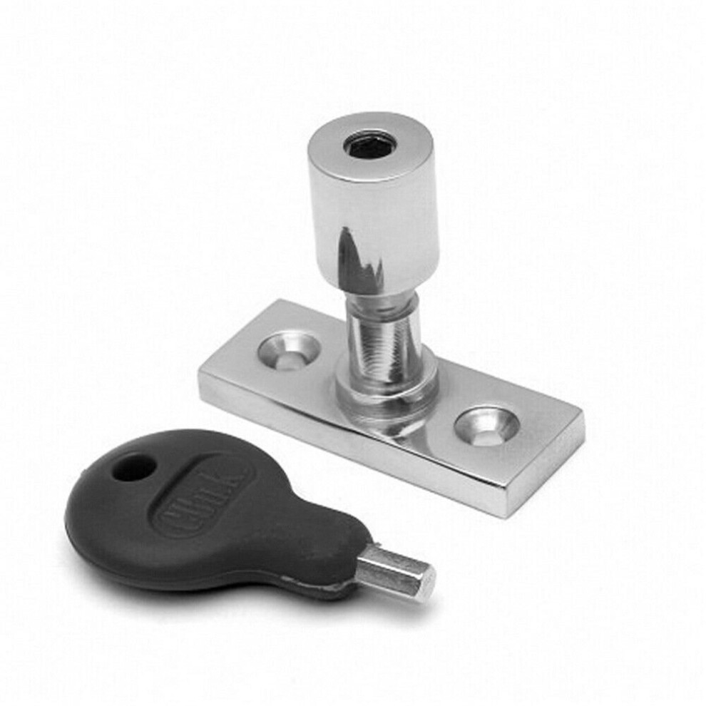 Locking Casement Window Stay Pin 28.5Mm Fixing Centres Polished Chrome 5056492570021