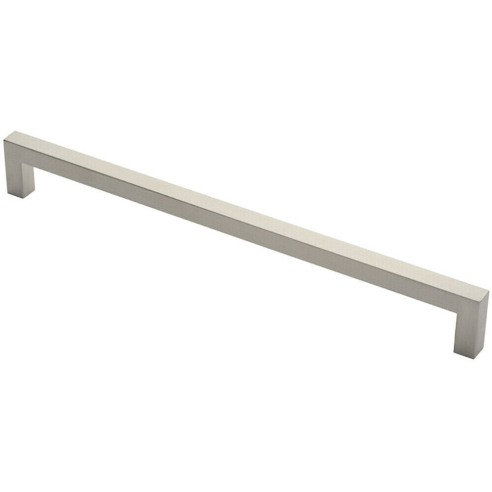 Loops Square Mitred Door Pull Handle 469 X 19Mm 450Mm Fixing Centres Satin Steel