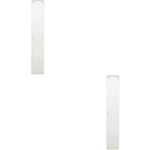 2x Plain Door Finger Plate 500 x 75mm Bright Stainless Steel Push Plate
