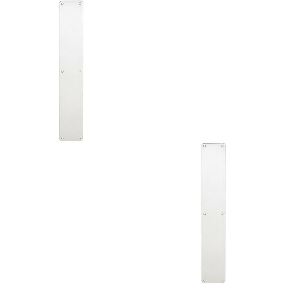 2x Plain Door Finger Plate 500 x 75mm Bright Stainless Steel Push Plate