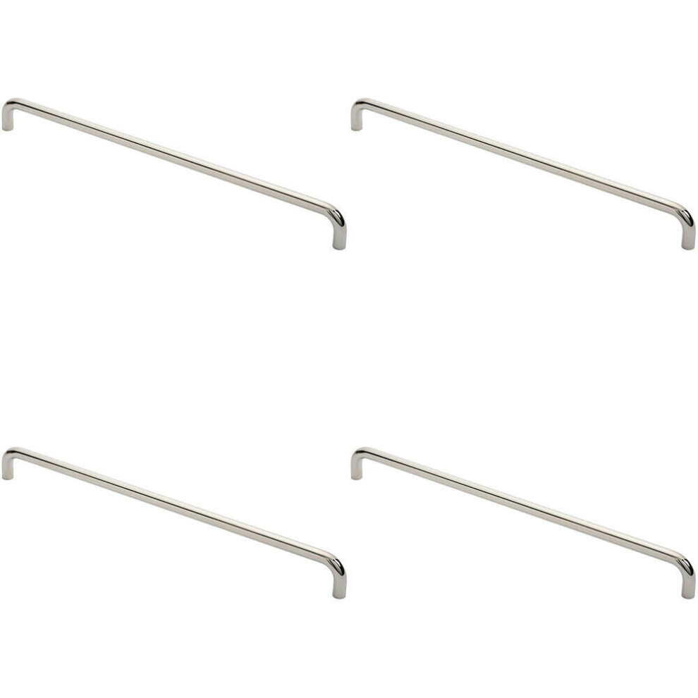 Loops 4X Round D Bar Pull Handle 619 X 19Mm 600Mm Fixing Centres Bright Steel