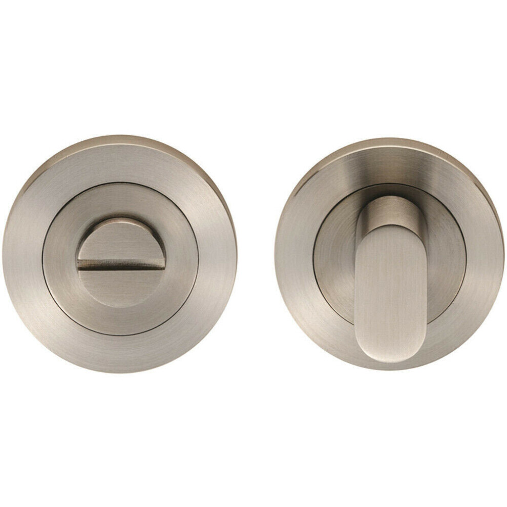 Round Thumbturn Lock And Release Concealed Fix Rose Satin Stainless Steel