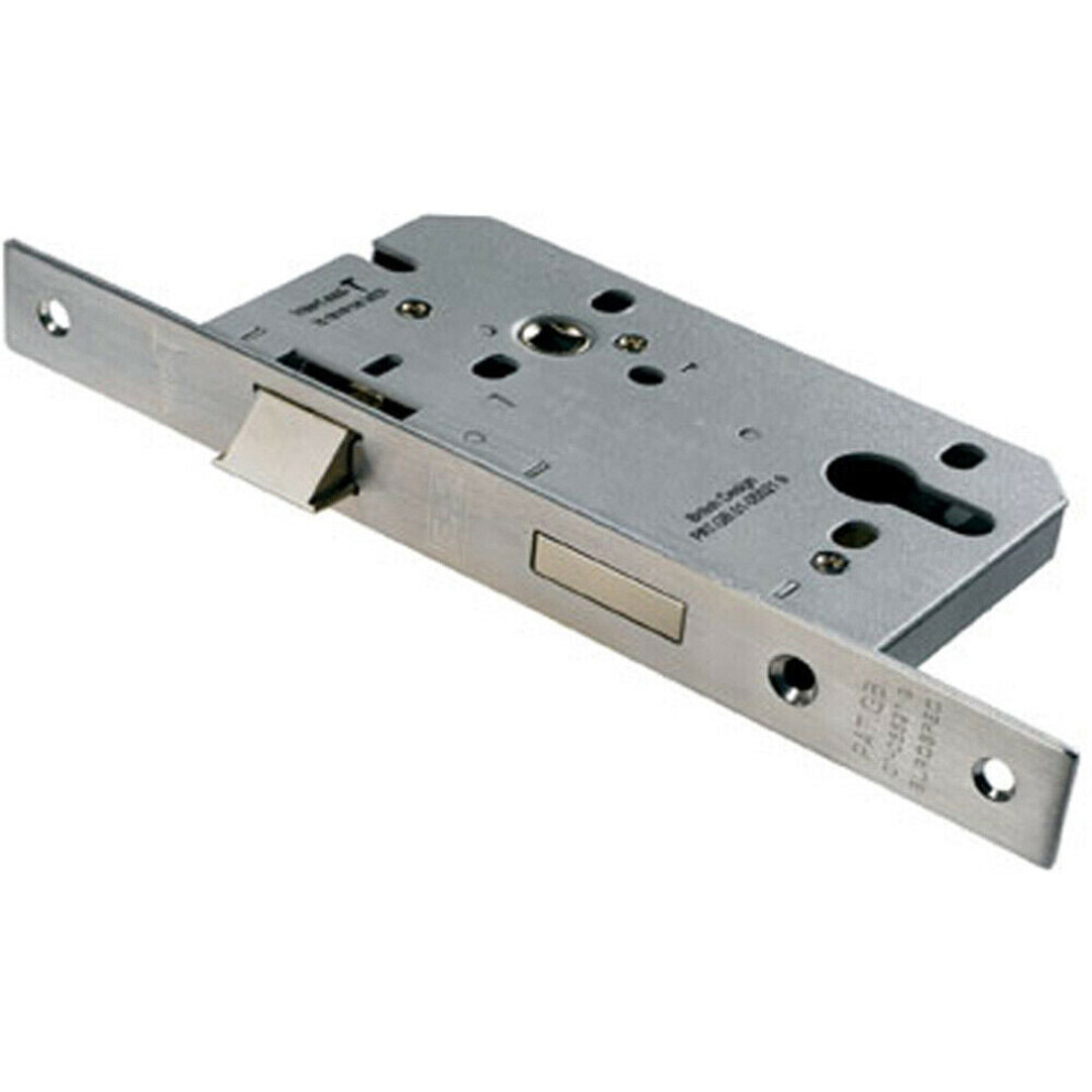 Contract DIN Euro Profile Sashlock Square Forend Satin Stainless Steel