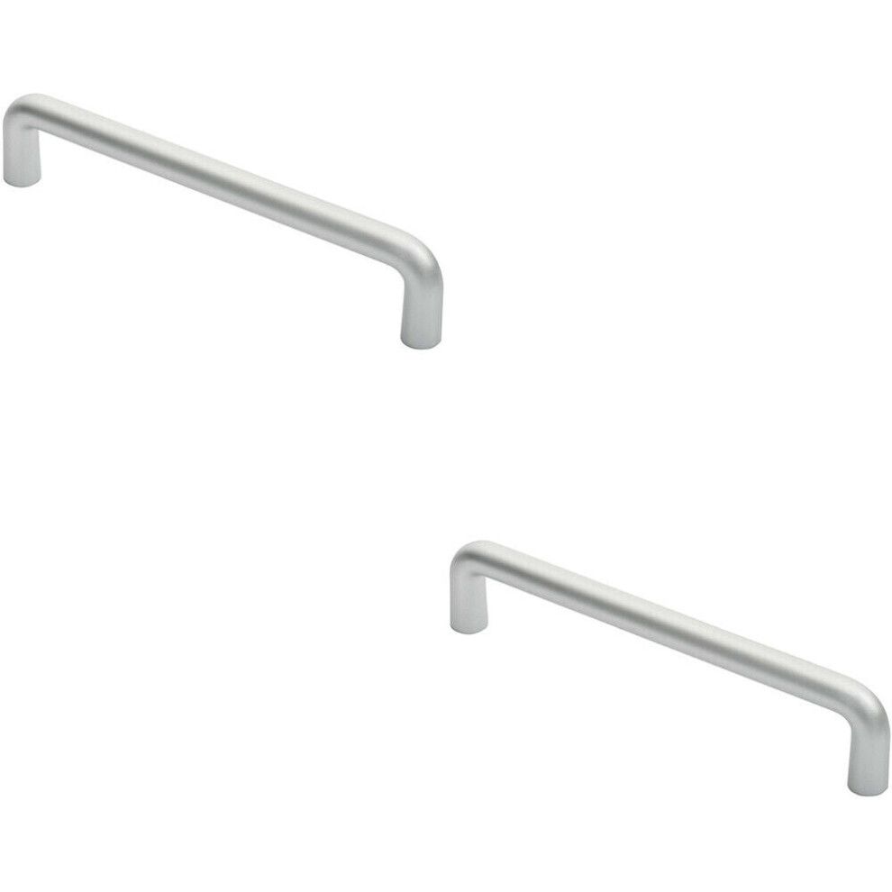 2X Rounded D Shaped Bar Handle 300 X 22Mm Diameter Satin Anodised Aluminium 5056492591439