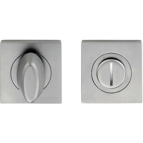 Loops Bathroom Thumbturn Lock and Release Handle Square Rose Satin Chrome