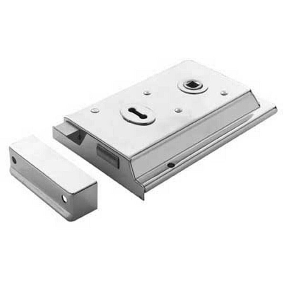 Traditional Contract Rim Deadlock 152 x 102mm Polished Chrome Door Latch