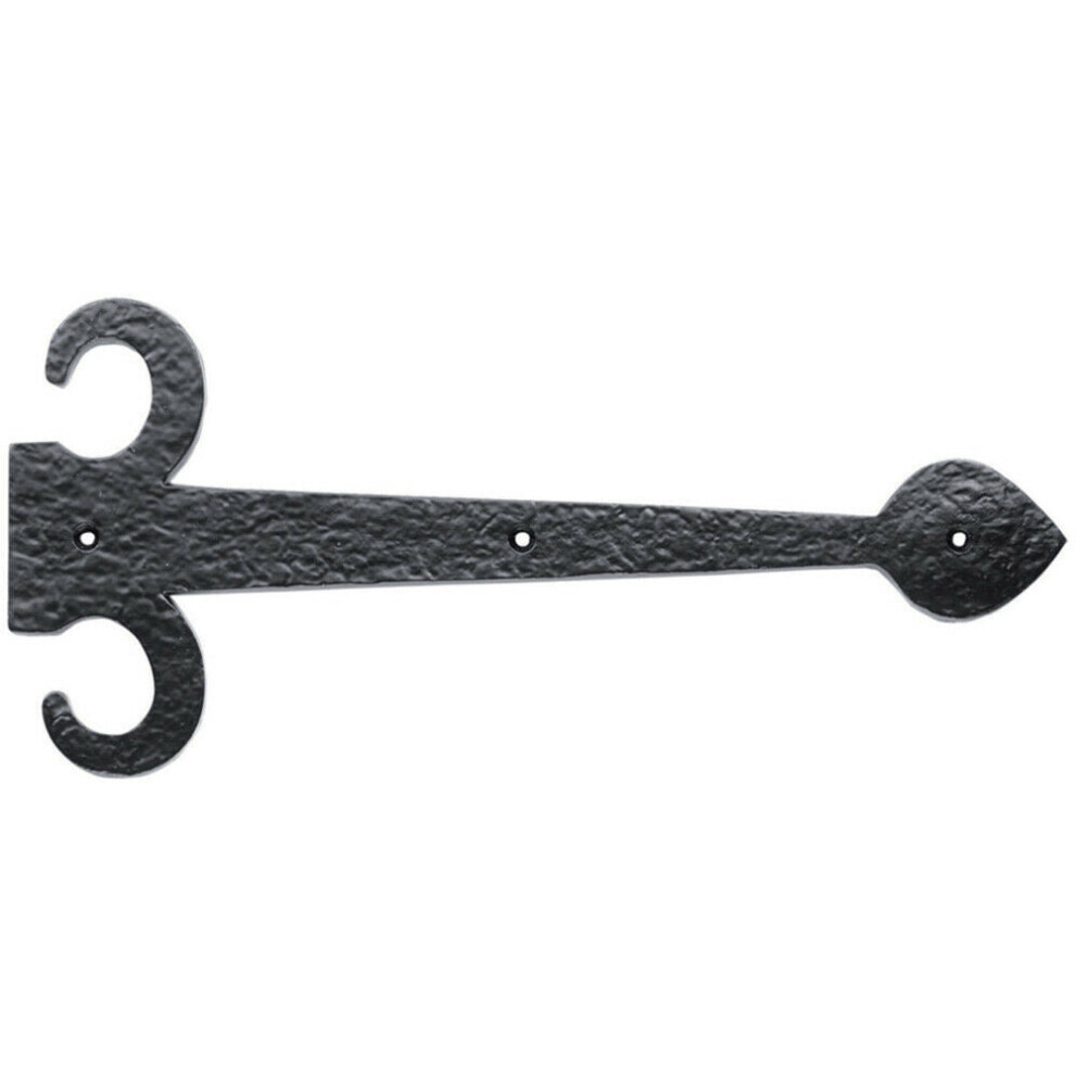 PAIR 305mm Ornate Sword Hinge Front Black Antique Decorative Door Plate
