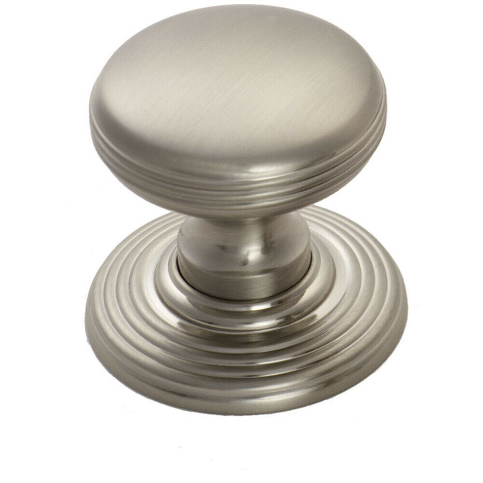 Smooth Ringed Cupboard Door Knob 35mm Dia Satin Nickel Cabinet Handle