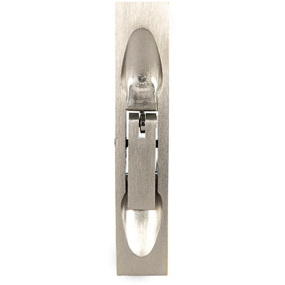 Lever Action Flush Door Bolt with Flat Keep Plate 204 x 20mm Satin Nickel