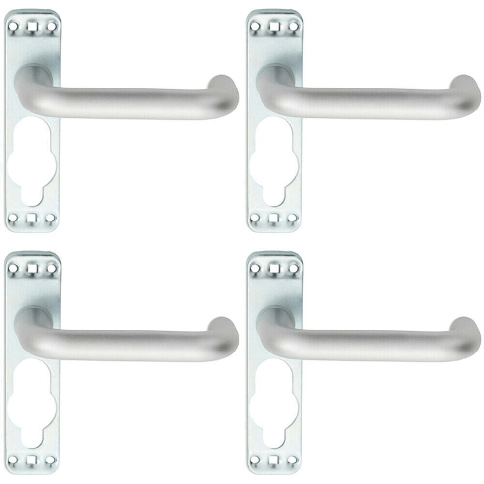 Loops 4X Pair Safety Lever On Inner Backplate 152Mm Door Handle Satin Aluminium