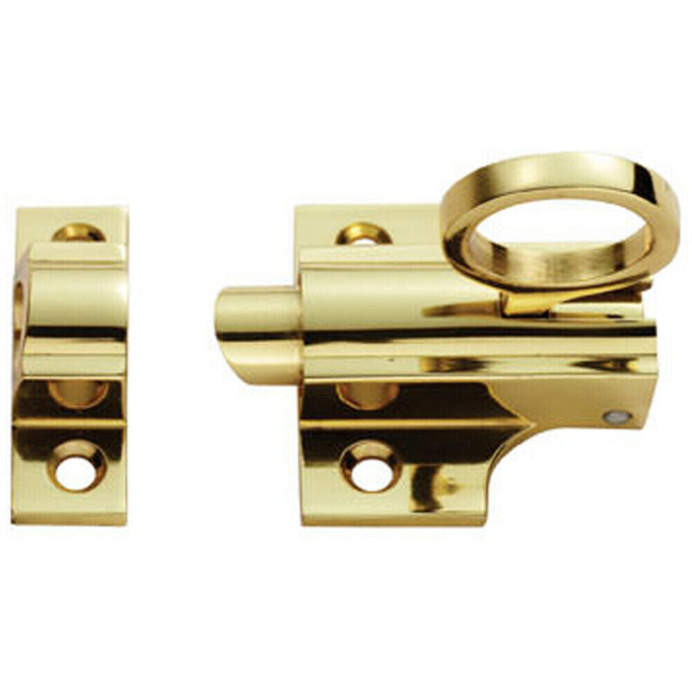 Sprung Fanlight Window Catch 33Mm Fixing Centres Polished Brass Loft Window 5056492571448