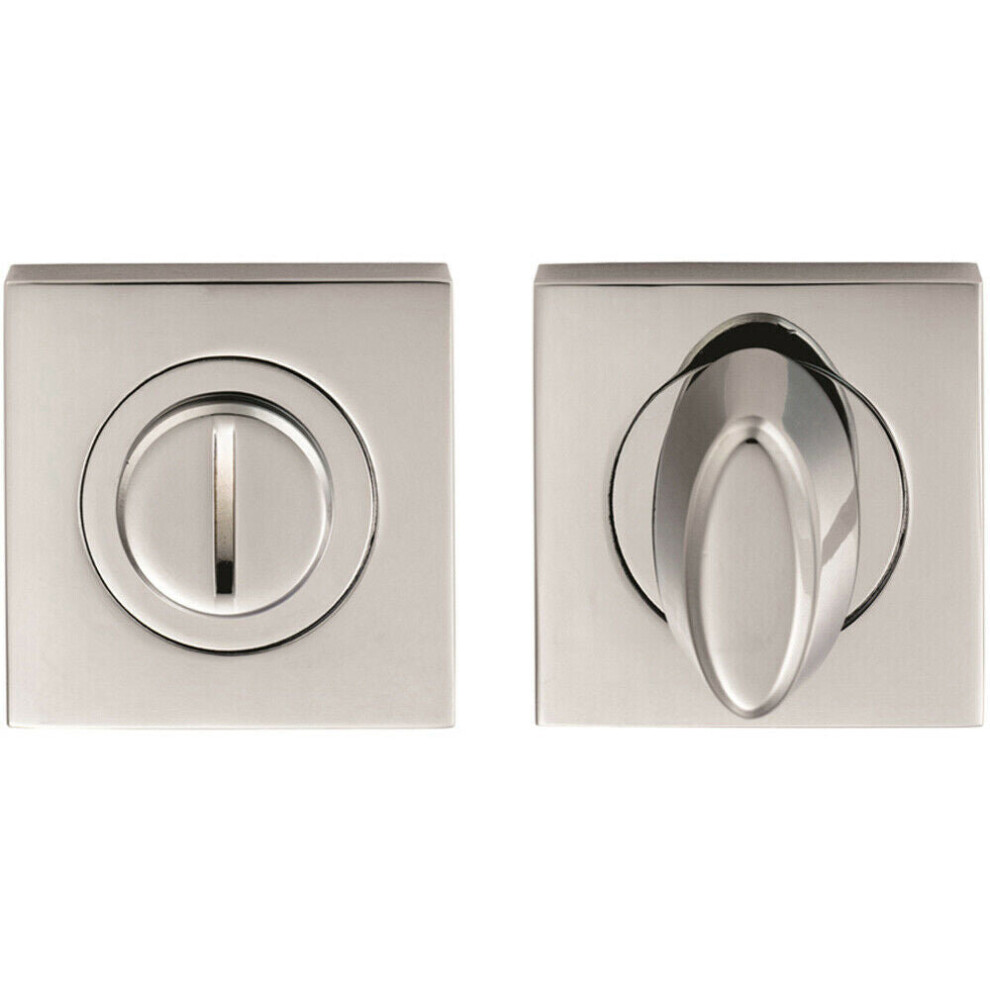 Bathroom Thumbturn Lock and Release Handle Square Rose Polished Chrome