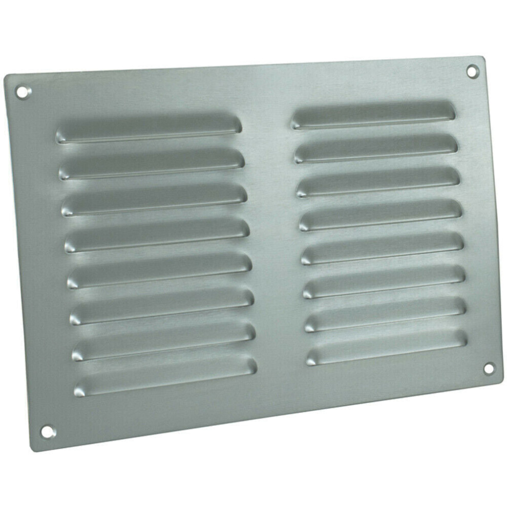 242 x 165mm Hooded Louvre Airflow Vent Satin Chrome Internal Door Plate