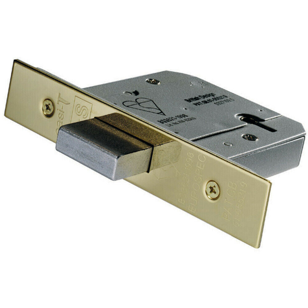 Loops 76Mm 5 Lever Mechanism Bs Deadlock Stainless Brass Door Security Latch