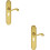 Loops 2x PAIR Beaded Pattern Handle on Euro Lock Backplate 249 x 50mm Polished Brass 1