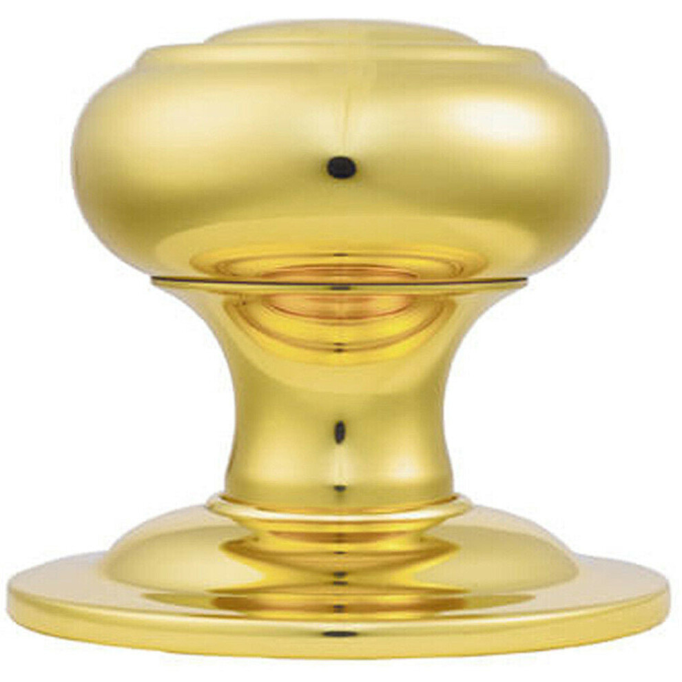 Loops 75Mm Centre Door Knob Polished Brass Outdoor External Front Door Handle