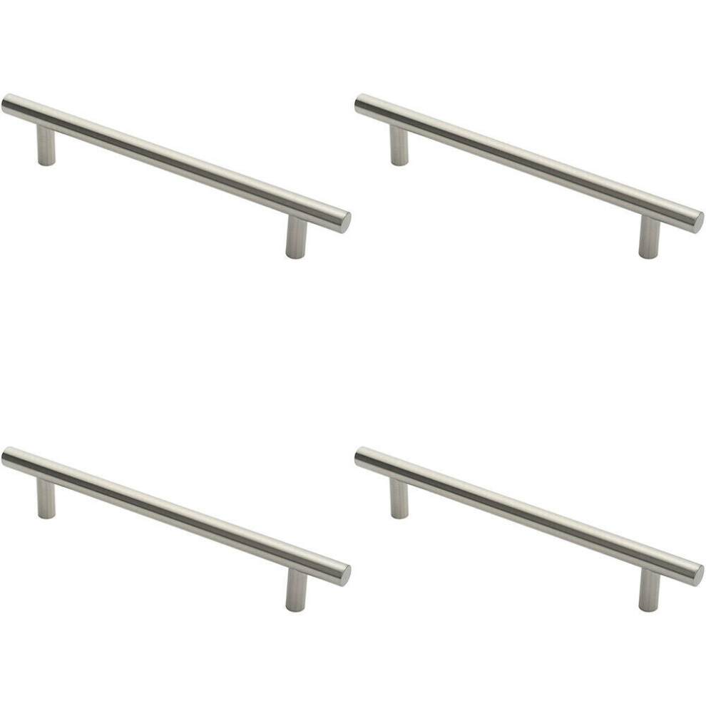 Loops 4X Straight T Bar Door Pull Handle 400 X 19Mm 300Mm Fixing Centres Satin Steel