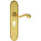 Loops PAIR Beaded Pattern Handle on Euro Lock Backplate 249 x 50mm Polished Brass 1