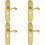 Loops 4x PAIR Beaded Pattern Handle on Euro Lock Backplate 249 x 50mm Polished Brass 1