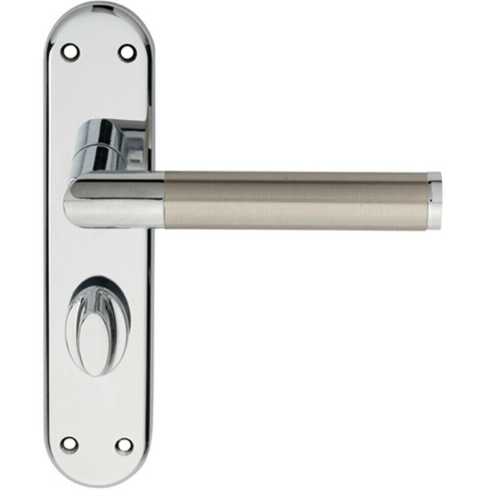 Loops Round Bar Lever On Bathroom Backplate Door Handle 180 X 40Mm Chrome & Nickel