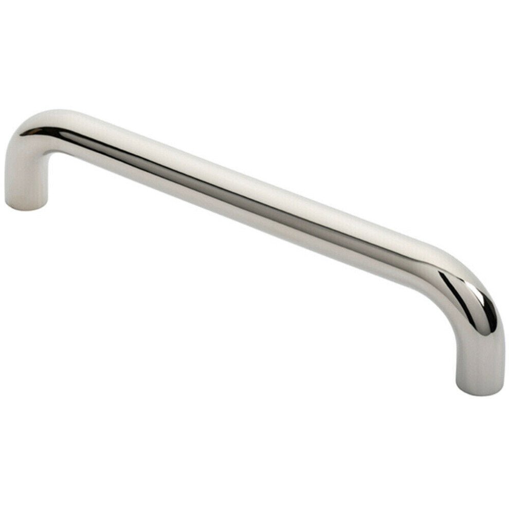 Round D Bar Pull Handle 325 x 25mm 300mm Fixing Centres Bright Steel