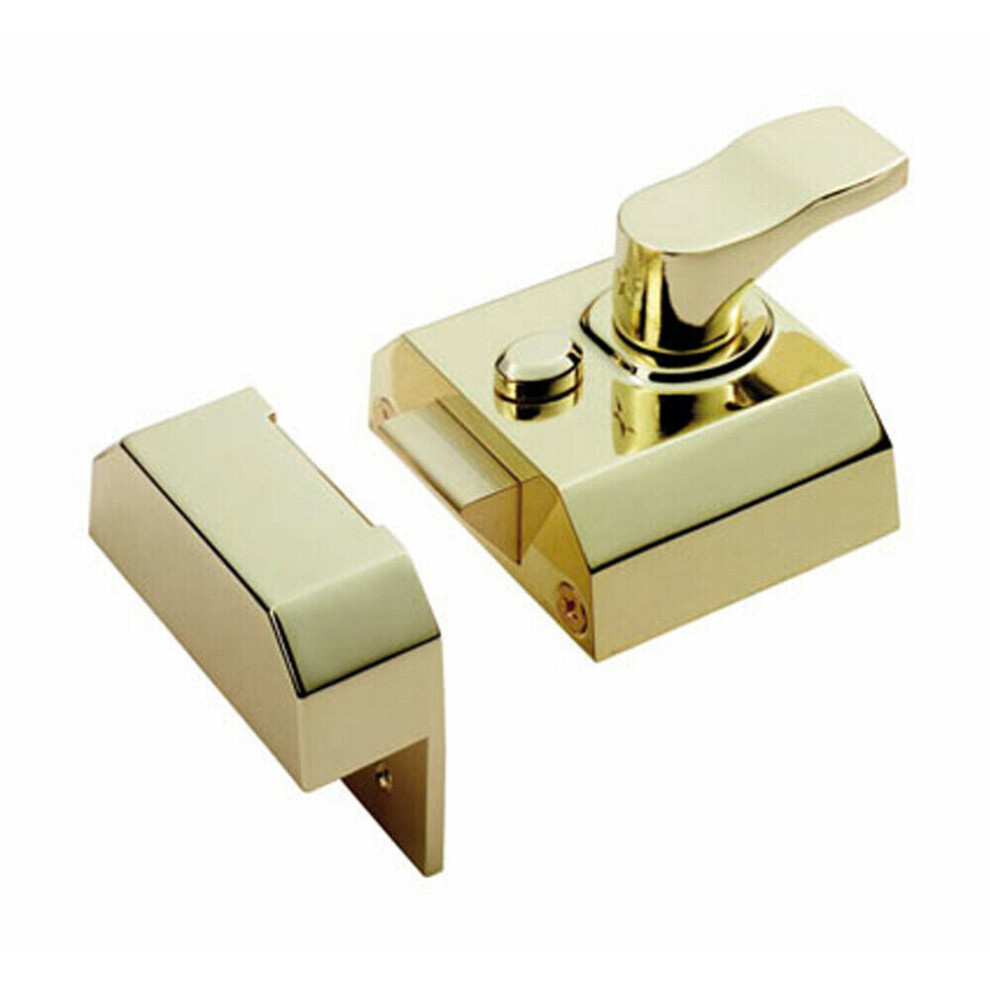 Deadlocking Rim Cylinder Nightlatch 40Mm Electro Brassed Door Security Lock 5056492579567