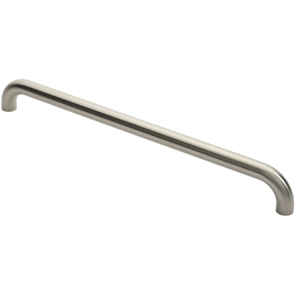Loops Round D Bar Pull Handle 630 X 30Mm 600Mm Fixing Centres Satin Steel