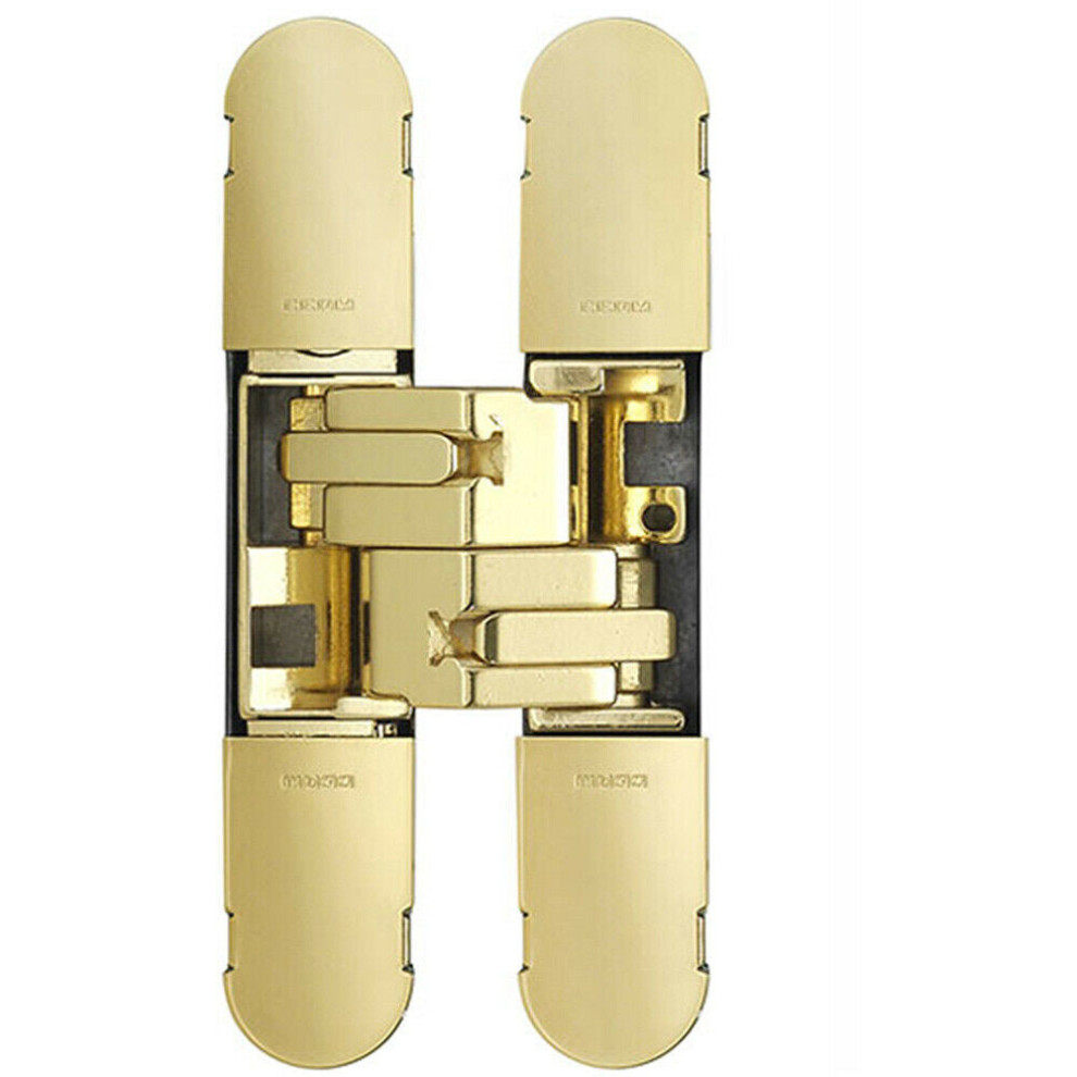100 X 22Mm Adjustable Medium Duty Concealed Hinge Brass Plated Internal Door 5056492579536