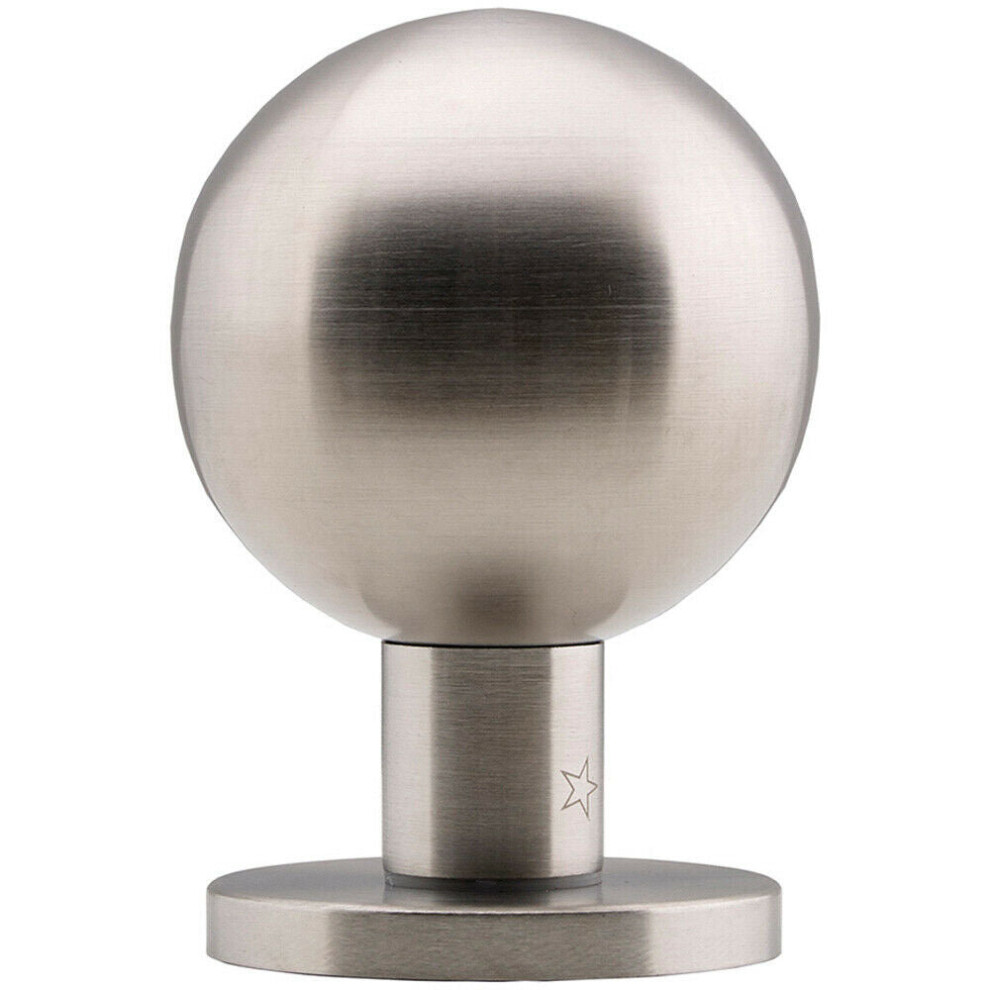 Round Mortice Door Knob - Satin Stainless Steel - 50mm Rose Modern Handle