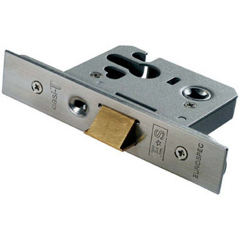 Euro Profile Mortice Cylinder Night Latch Case 64Mm Satin Stainless Steel