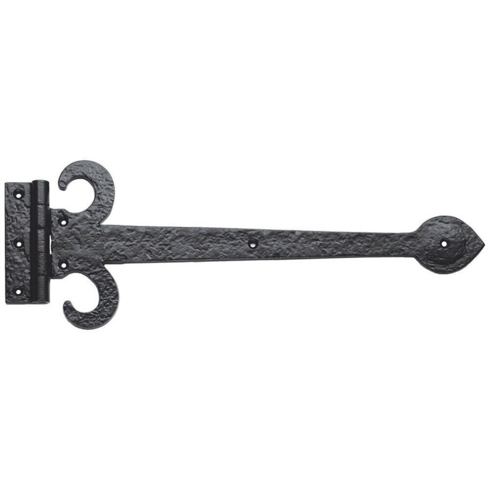 Pair 381Mm Ornate Sword T Hinge Black Antique Internal Decorative Door Hinge 5056492579796