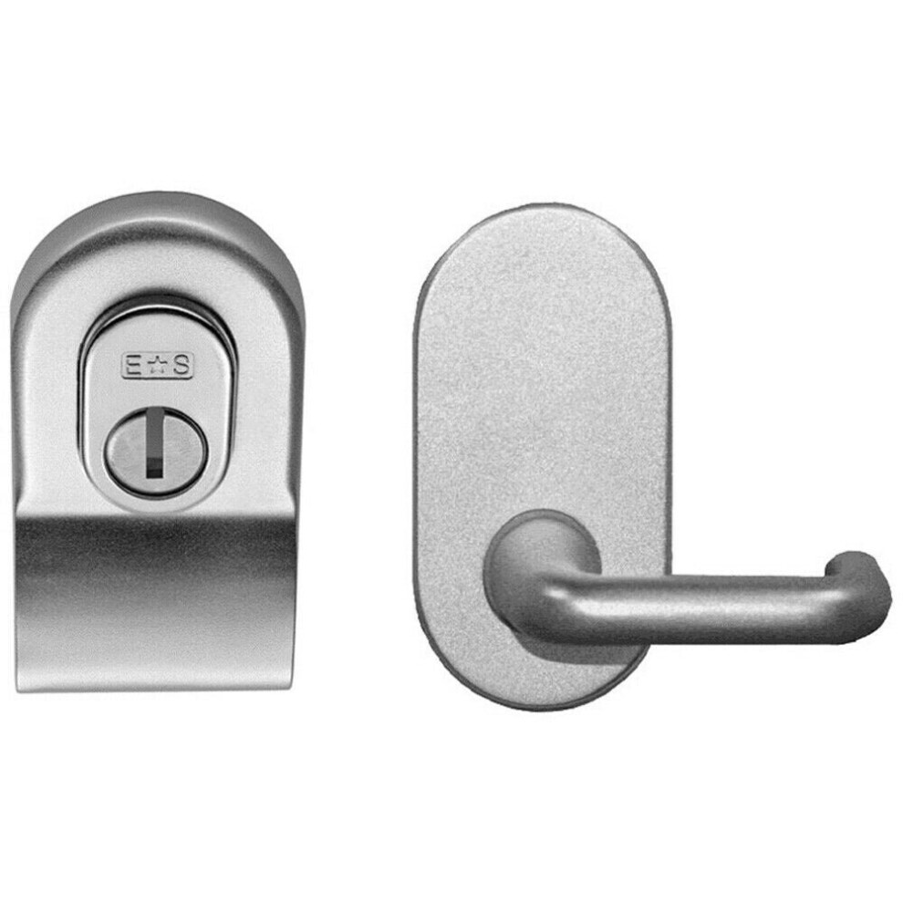 Loops Euro Security Cylinder Pull With Lever Works With Euro Nightlatch Satin Chrome