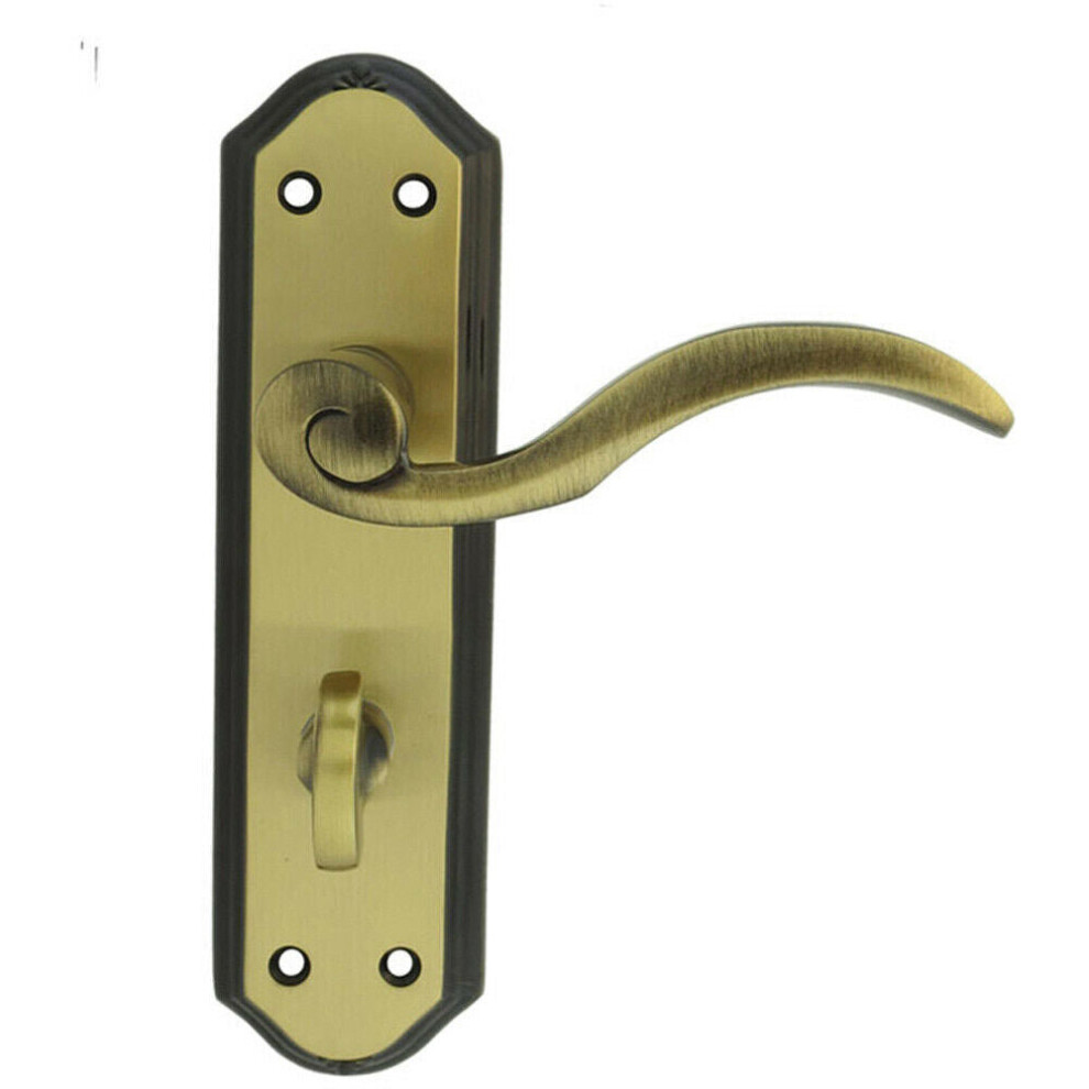 Pair Spiral Sculpted Lever On Bathroom Backplate 180 X 48Mm Florentine Bronze 5056492582017