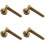 Loops 4x PAIR Straight Rounded Handle on Round Rose Concealed Fix Antique Brass 1