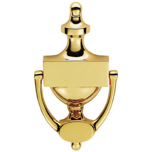 Loops Large Urn Shaped Front Door Knocker 104mm Fixing Centres Stainless Brass
