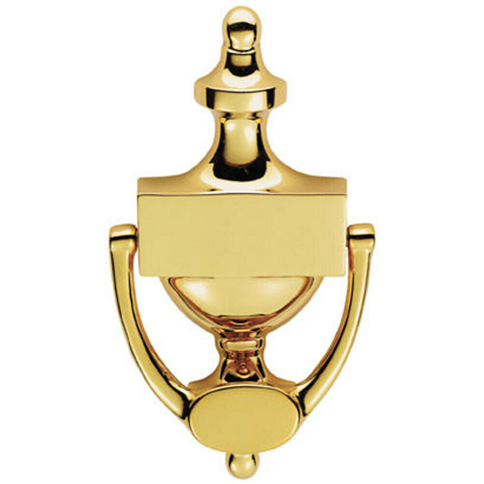 Loops Large Urn Shaped Front Door Knocker 104Mm Fixing Centres Stainless Brass